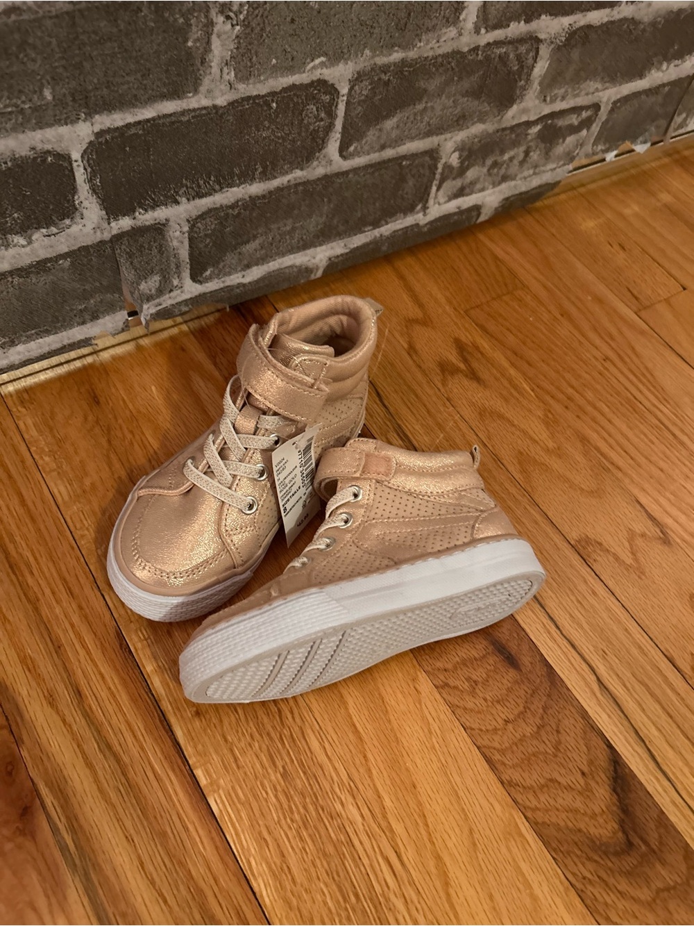 The Children's Place Rose Gold Metallic High-Top Sneakers for Kids